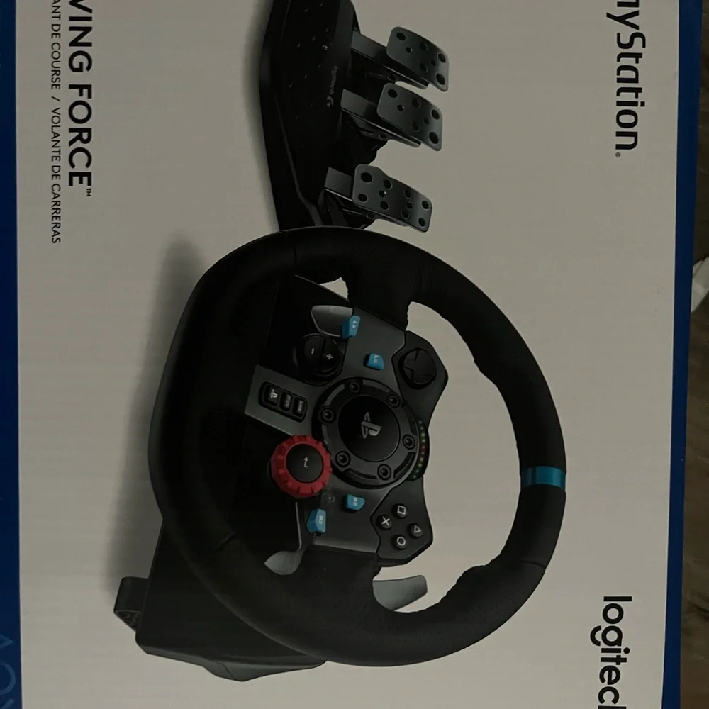 Logitech Black and Blue Racing Wheel for PlayStation